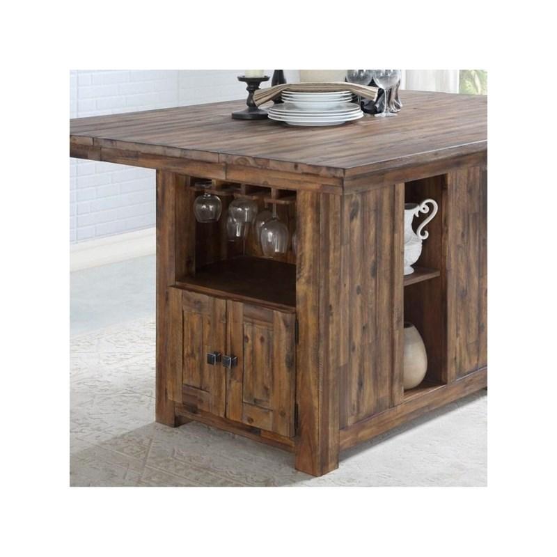 Rustic Wood Dining 5-Pc Set - Extendable (60x30-48) Pub Height - New