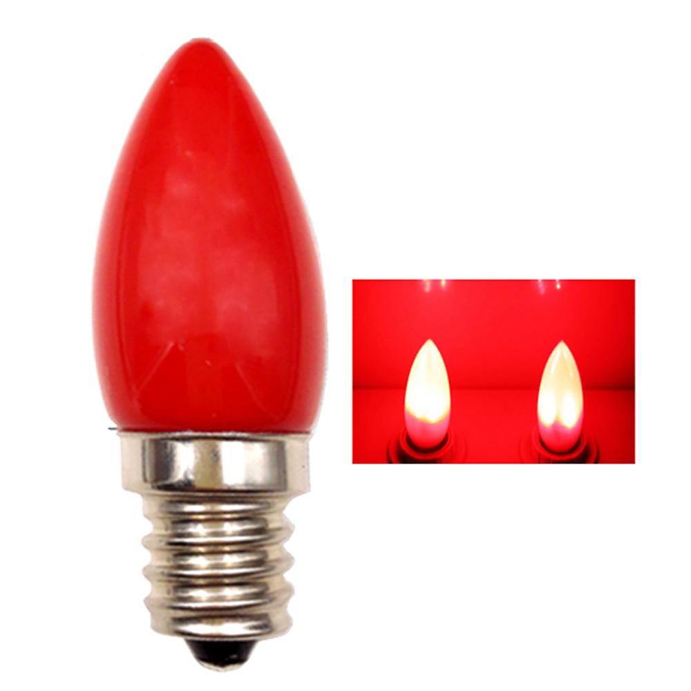 E12 Light-emitting Diode Candle Bulb 1.5w Red Glass Cover Red Lighting Bulb Buddha Red Lotus God Lamp 4light-emitting Diodes Smd2835 Light (220v) No.2