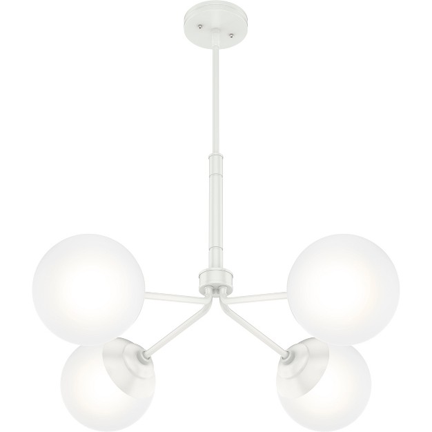 4 light Hepburn Modern Cased White Glass Chandelier Ceiling Light Fixture Hunter Fan