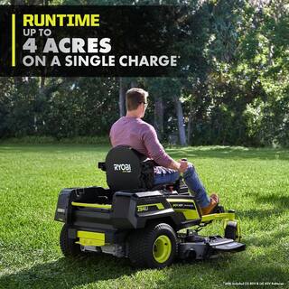 RYOBI 80V HP Brushless 54 in. Battery Electric Cordless Zero Turn Riding Mower (3) 80V Batteries (4) 40V Batteries and Charger RYRM8034