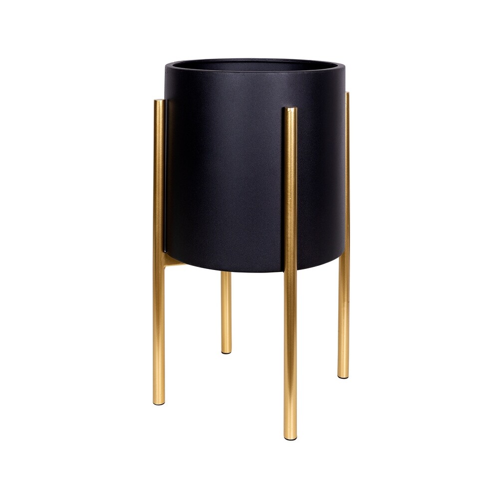 Stratton Home Decor Modern Black and Gold Metal Plant Stand