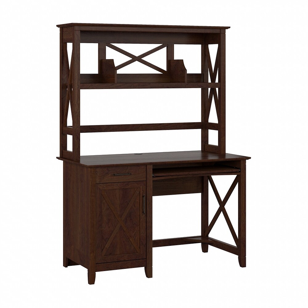 Key West 48W Small Computer Desk with Hutch by Bush Furniture