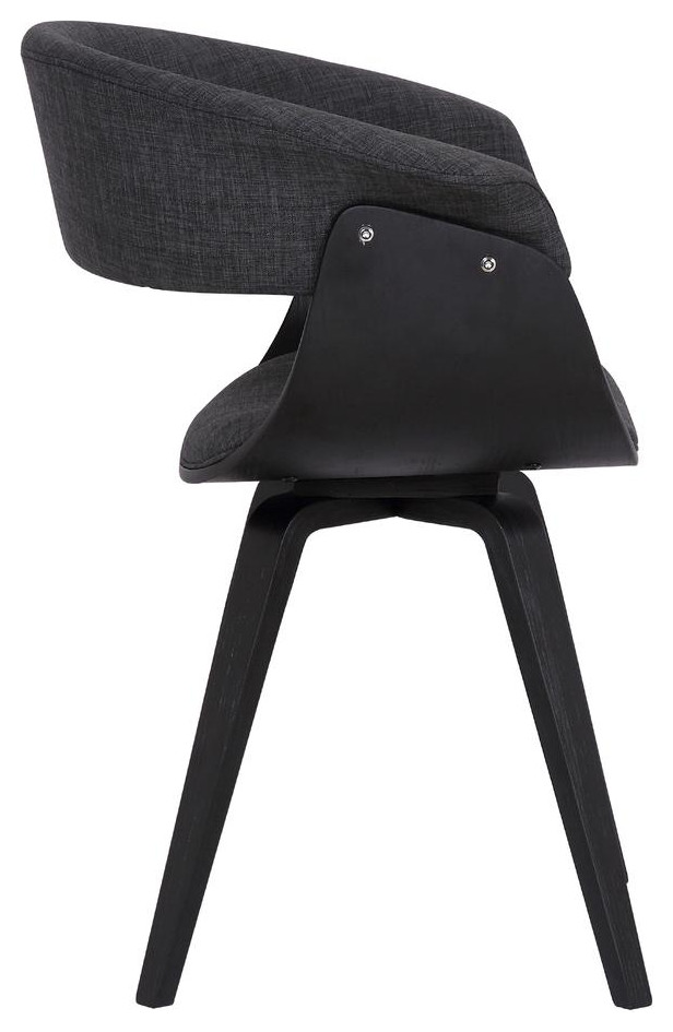 Summer Contemporary Dining Chair in Black Brush Wood Finish and Charcoal Fabric   Midcentury   Dining Chairs   by Furniture East Inc.  Houzz