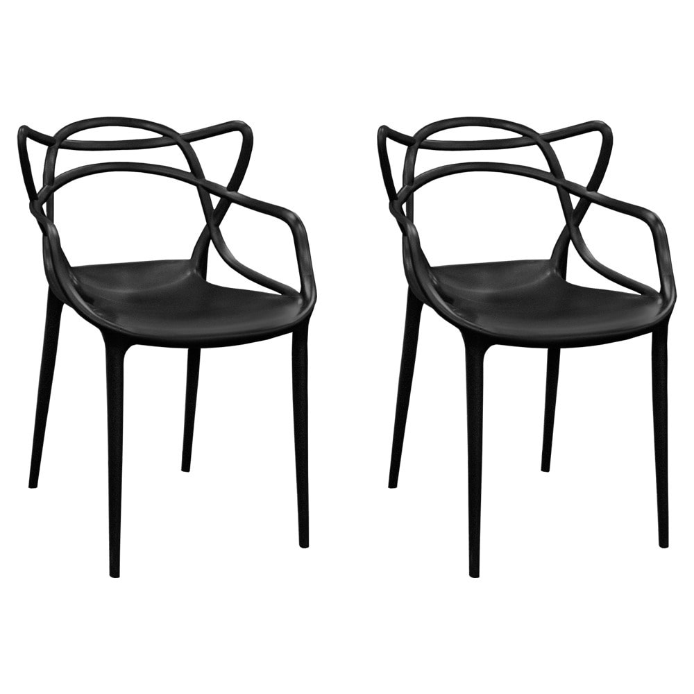 Porch   Den Sargent Contemporary Stackable Plastic Loop Dining Arm Chair (Set of 2)