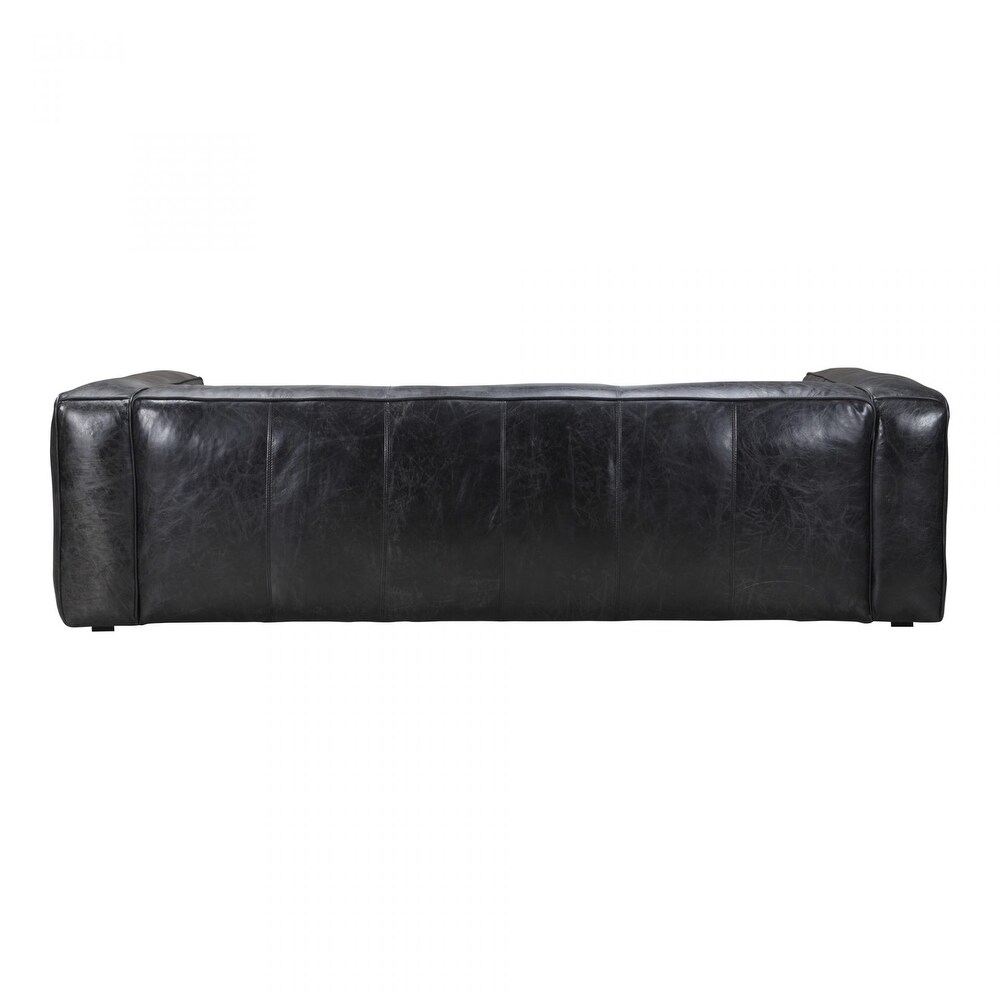 Macari Kial Modern Leather Square Arm Sofa