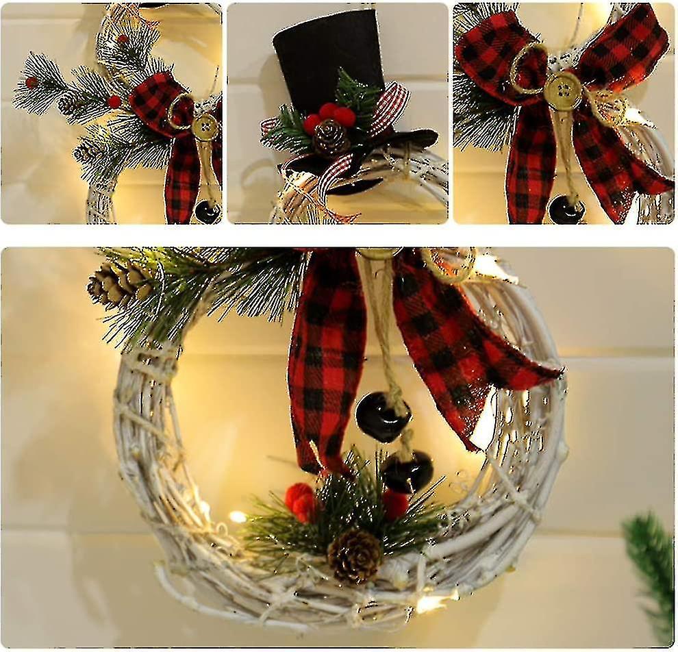 Christmas Decoration Rattan Garland Deco With Led， Snowman Shape， Artificial Christmas Garland， Indo