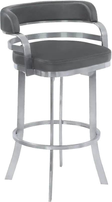 Prinz Gray Swivel Bar Stool