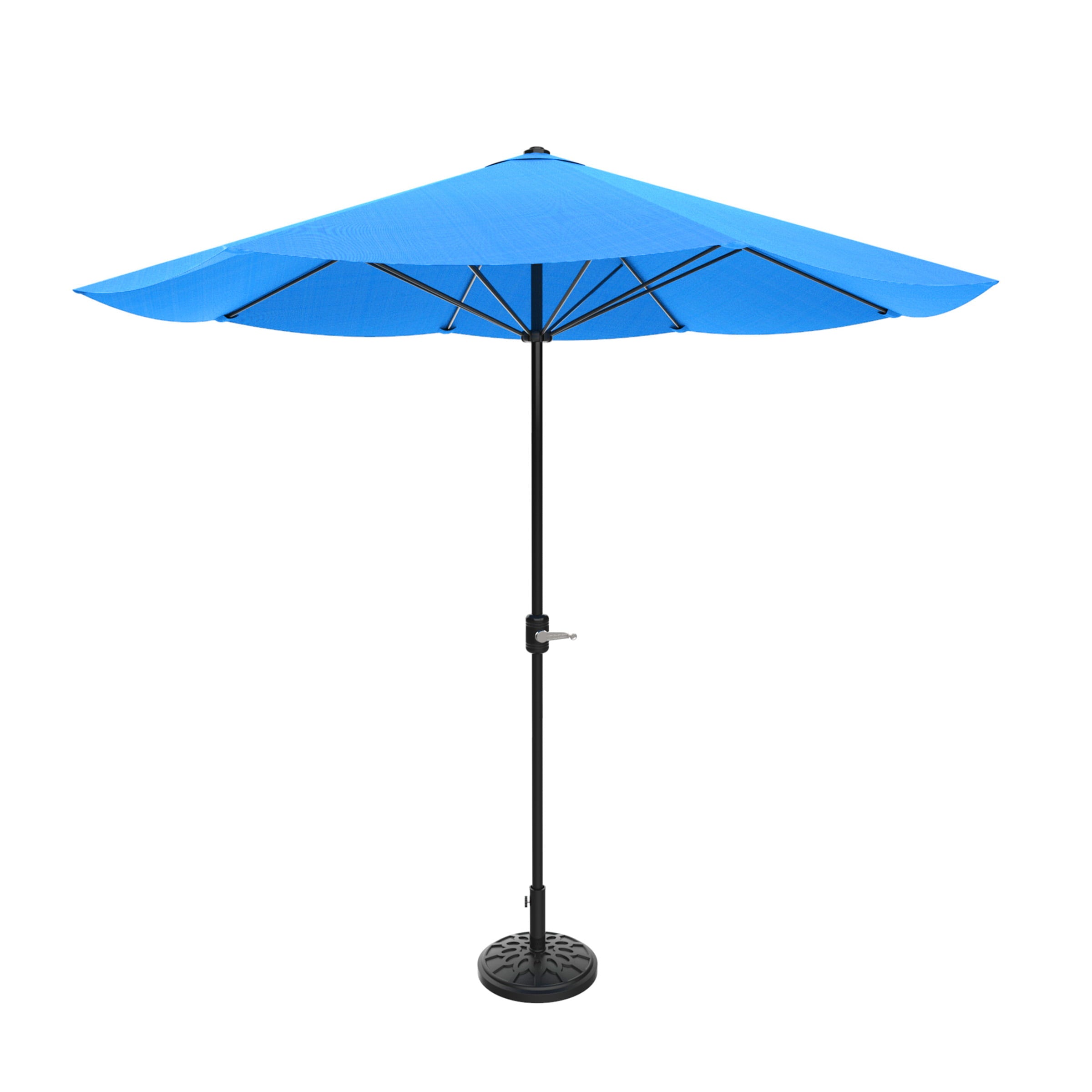 Pure Garden Patio Market Umbrella, 9 ft. Aluminum, Auto Crank, Brilliant Blue