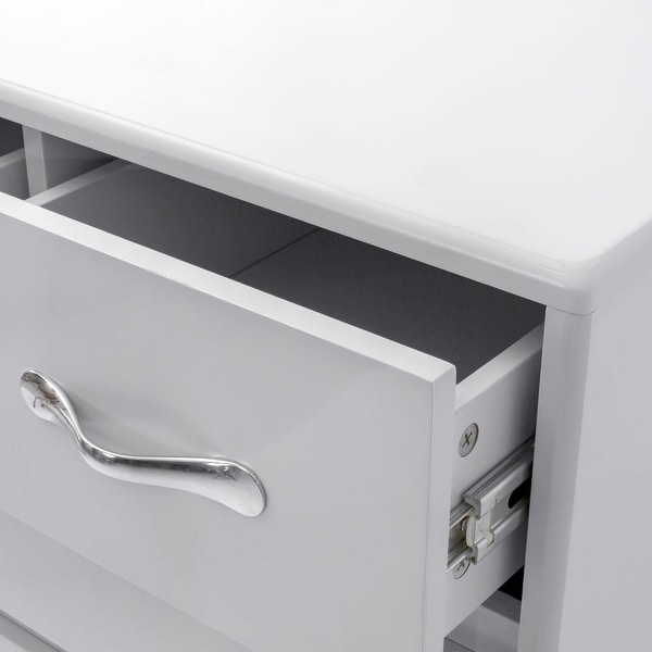 Six Drawer Storage Cabinet Side Table，White