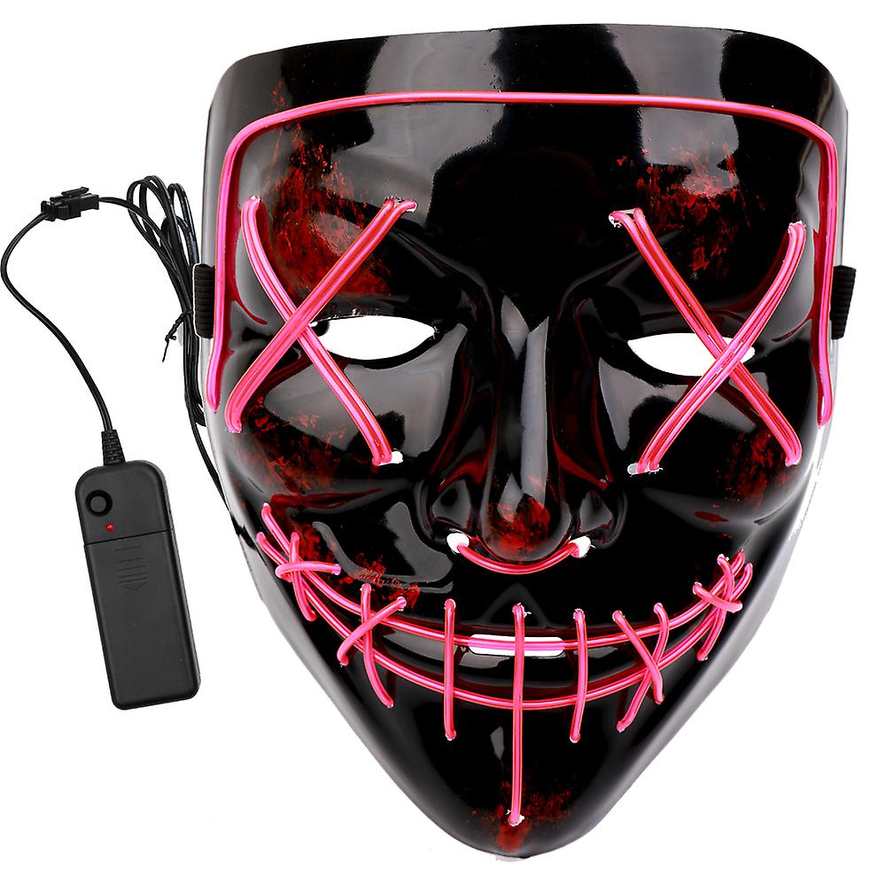 Pink Led Cold Light Flash Grimace Fluorescent Mask Festival Performance Party Glowing Masks