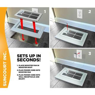 Suncourt Flush Fit Smart Register Booster Fan in White with Adaptor Plate Included HC500-WPL