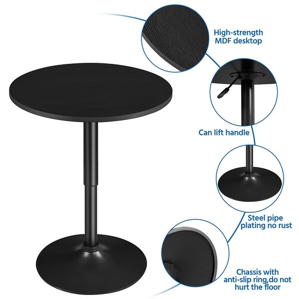 Yaheetech Adjustable Round Pub Table Bar Table