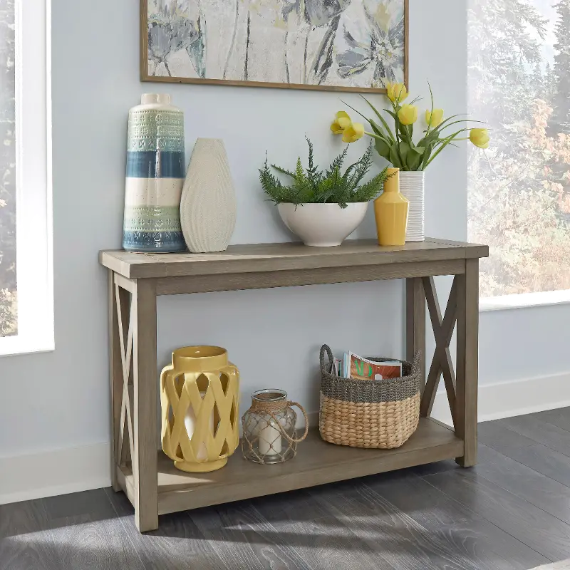 Gray Rustic TV Stand - Mountain Lodge