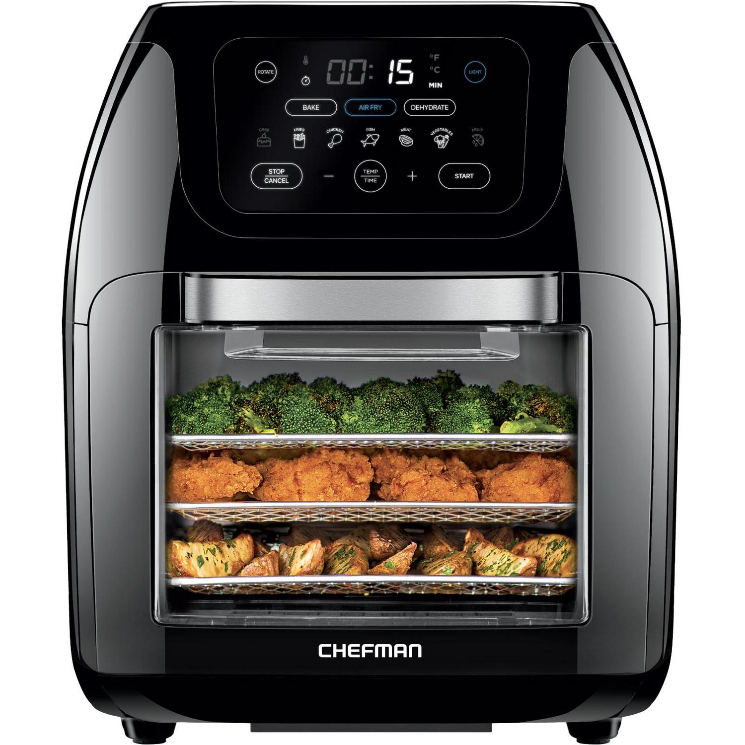 Chefman Digital Air Fryer+ Rotisserie Dehydrator Oven Black 10L  Crowdfused