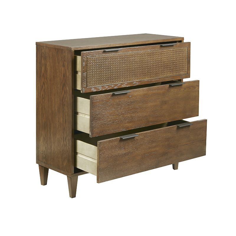 Madison Park Allen Cane and Wood 3-Drawer Storage Dresser