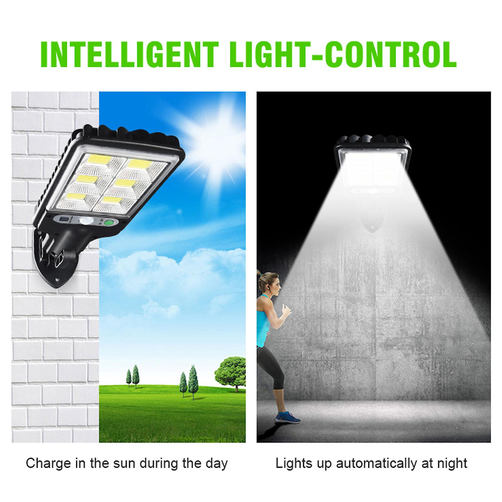 72cob Solar Powered Wall Light Pir Motion Sensor Lights Outdoor Waterproof Solar Street Light Garden Lamp 3 Light Modes With Remote Control For Garden