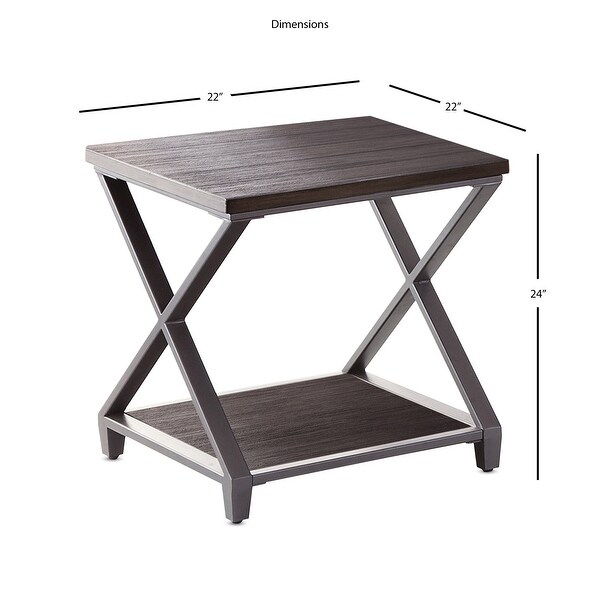 Alton Double X Style Wood and Metal End Table by Greyson Living