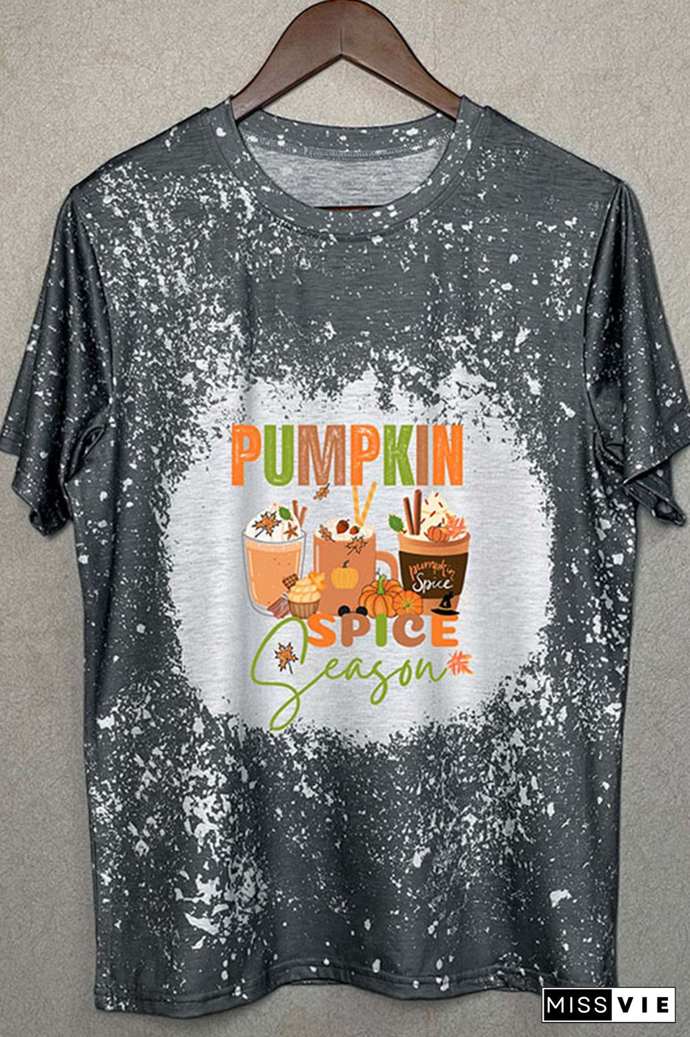 Pumpkin Spice Season,Fall Bleached Graphic Tee Wholesale