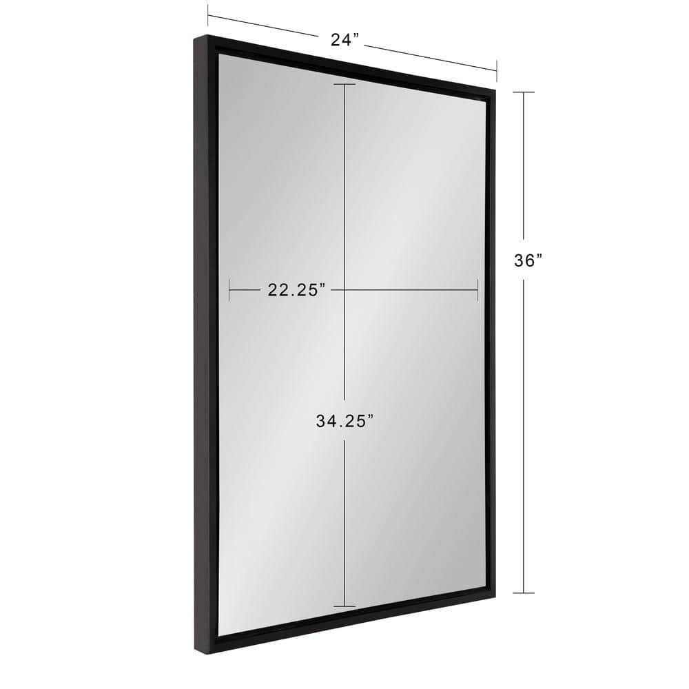 Kate and Laurel Medium Rectangle Black Modern Mirror (36 in. H x 24 in. W) 217795