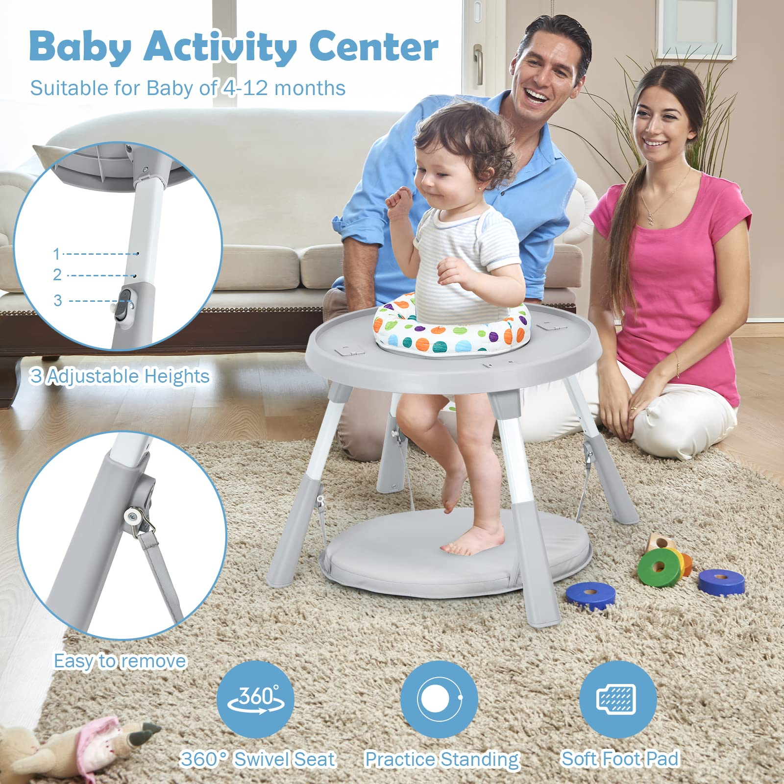 BABY JOY 6 in 1 Baby High Chair , Convertible Infant Feeding Chair w/ Removable Tray