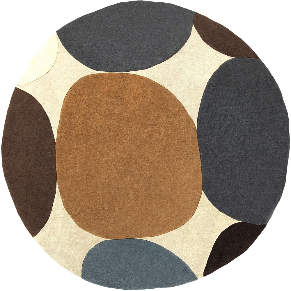 Hand tufted Geometric Contemporary Round Area Rug