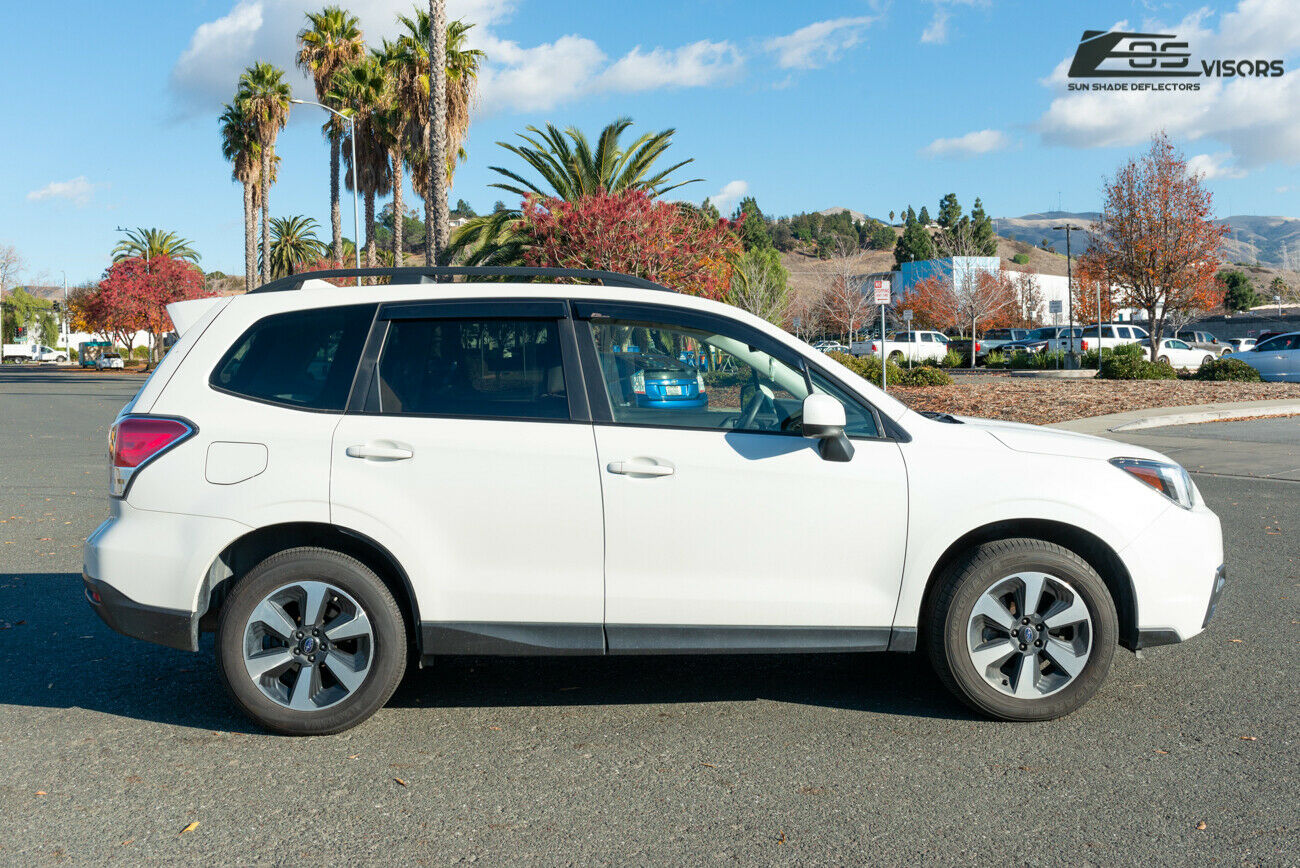 Replacement For 2014-2018 Subaru Forester | EOS Visors JDM Tape-On Style Side Vents Window Visor Rain Guard Deflectors