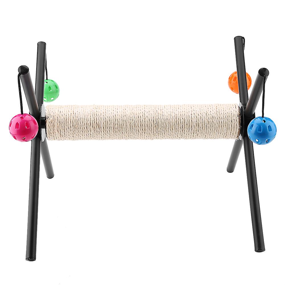 Multifunctional Cat Scratching Post with 4 Bell Balls Stable Framework Cat Game Toy