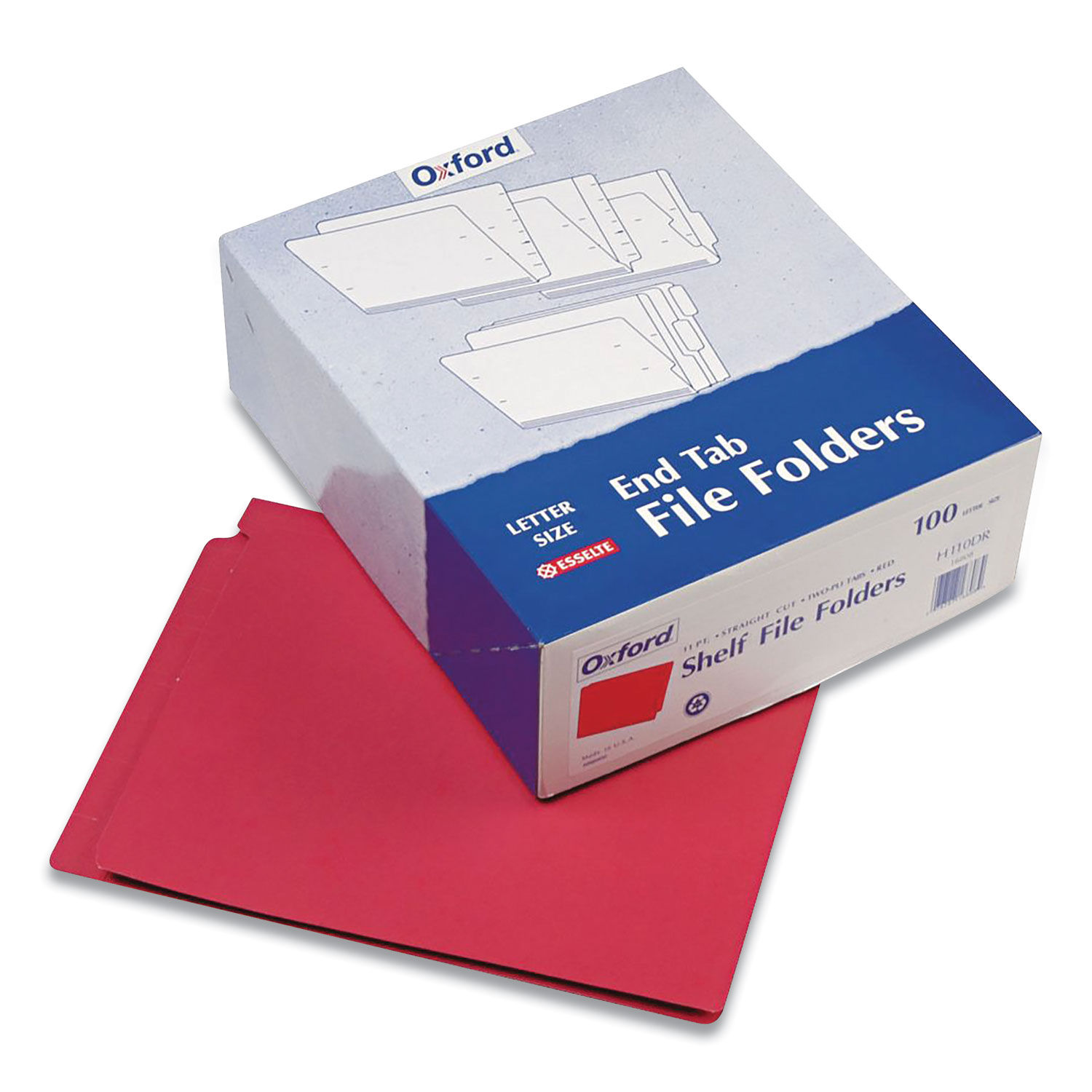Colored End Tab Folders with Reinforced Double-Ply Straight Cut Tabs by Pendaflexandreg; PFXH110DR