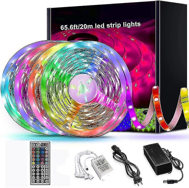 65ft Led Strip Lights Bluetooth Smart App Changing Rgb Led Light Strip With Remote And Power Adapter