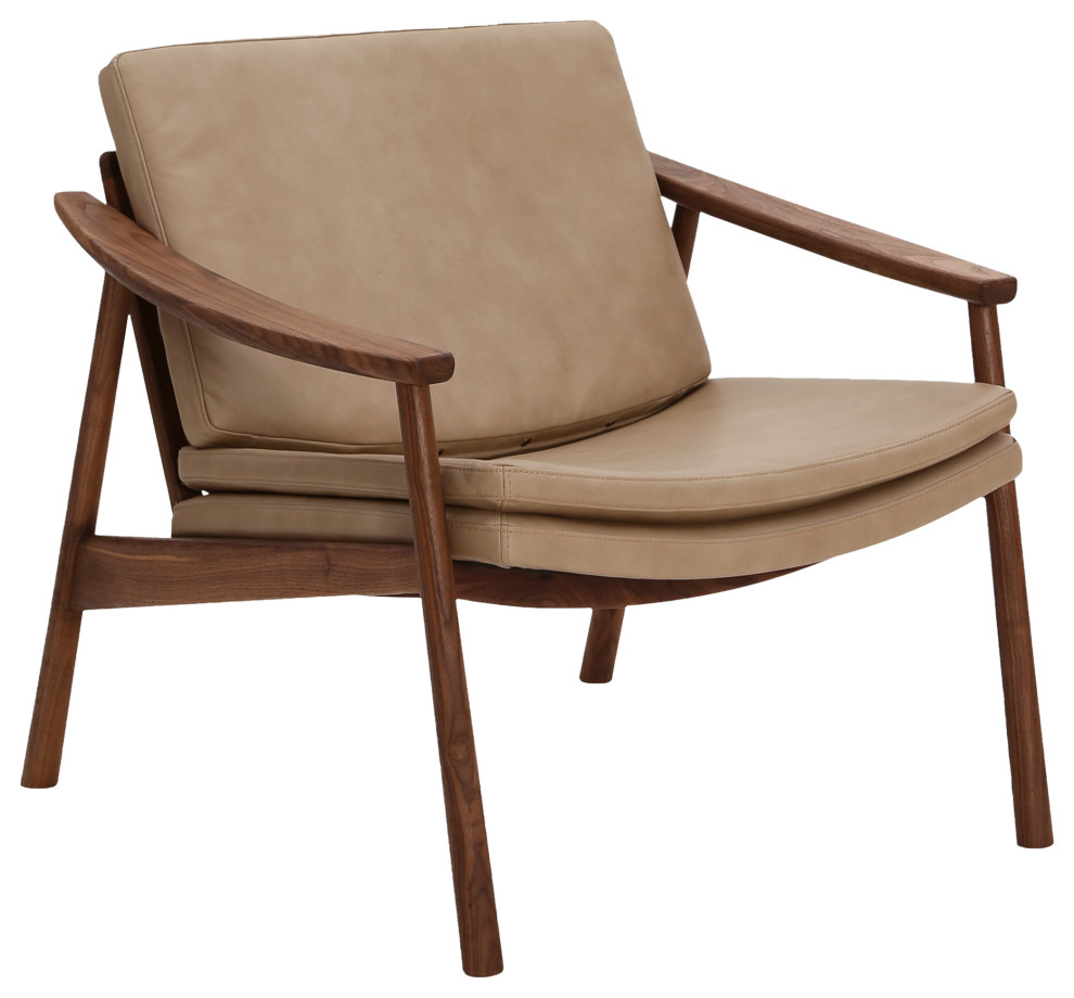 Harlowe Leather Lounge Chair   Midcentury   Armchairs And Accent Chairs   by Moe  x27s Home Collection  Houzz