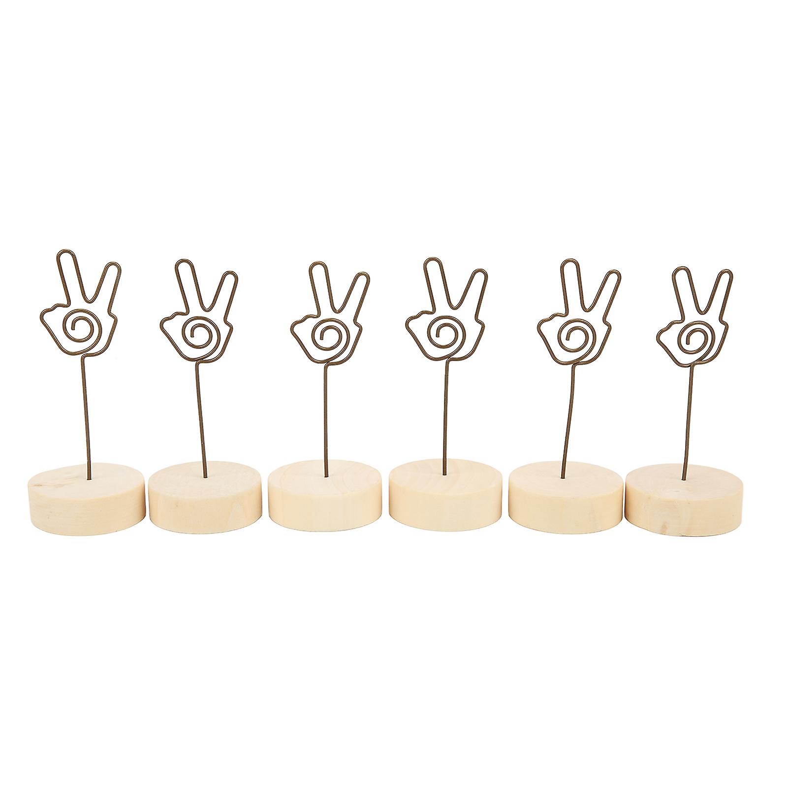 6pcs Table Number Holder Hand Signal Gesture Modeling Convenient Practical Beech Material Photo Table Clipgesture 2