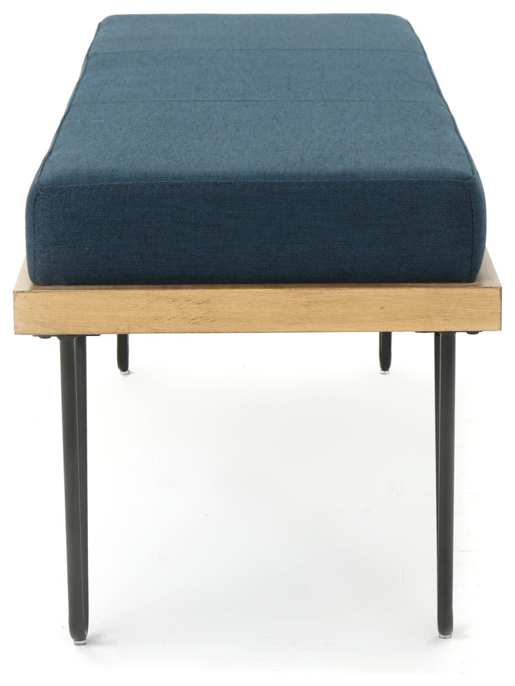 GDF Studio Elaina Industrial Modern Fabric Bench   Midcentury   Upholstered Benches   by GDFStudio  Houzz