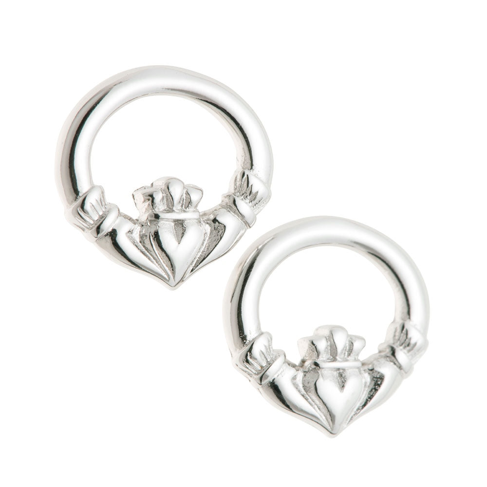 Galway Crystal Claddagh Sterling Silver Earrings