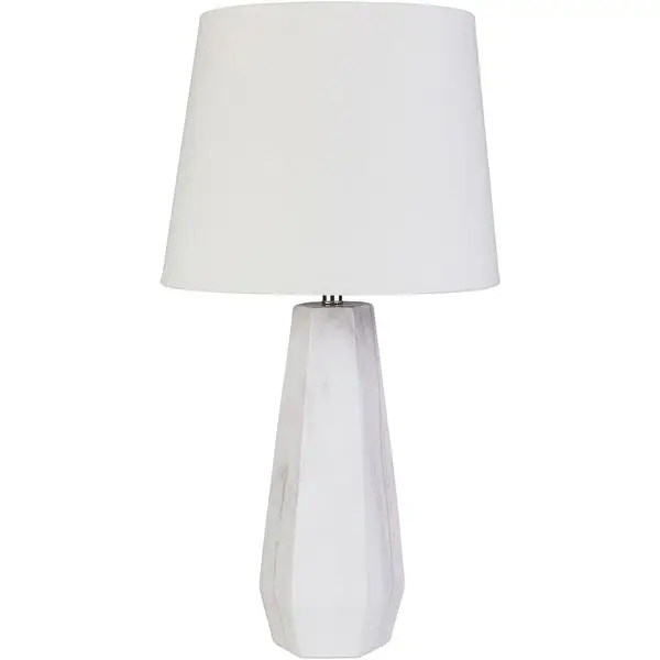 Caehiah Table Lamp with Grey Base and White Shade