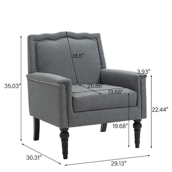 2PACK Modern Armchair Accent Chair Cotton Linen Living Room Chair