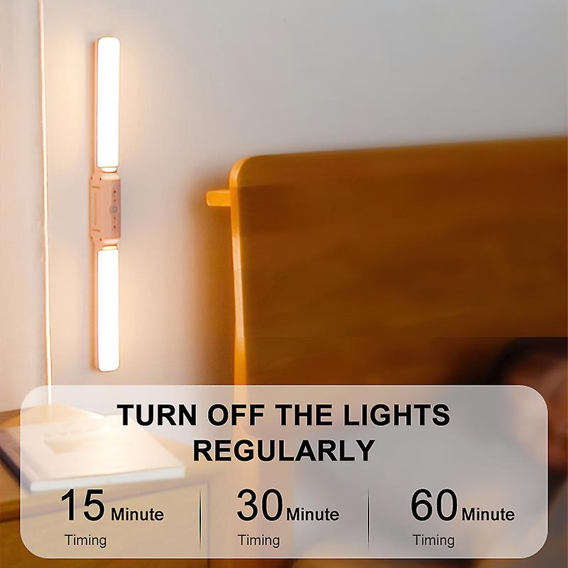 Led Night Light Usb Rechargeable Remote Control Double Head Rotating Desk Lamp Magnetic 3color Adjustable Brightness Table Light