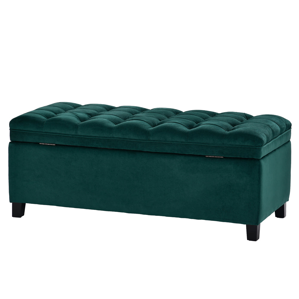 Long Upholstered Storage Ottoman Bench, 46.5