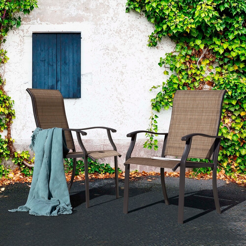 Outdoor 5 Piece Dining Set  Textilene Fabric  Powder coated Iron Frame