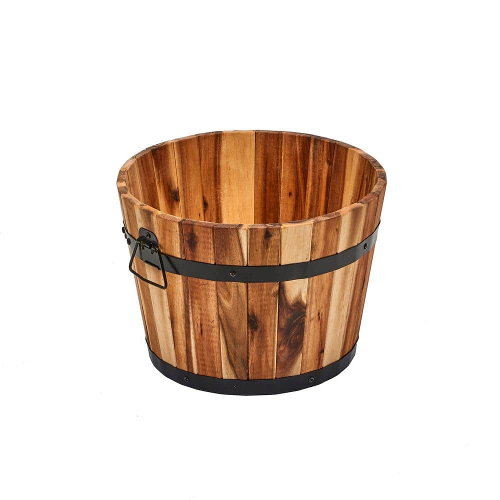 15 in. Wood Barrel Planter 2842A