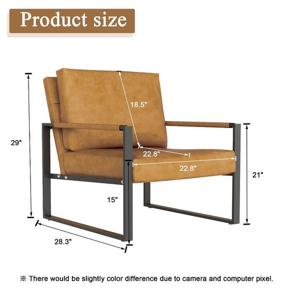 Modern Accent Chair with Metal Frame and Arm