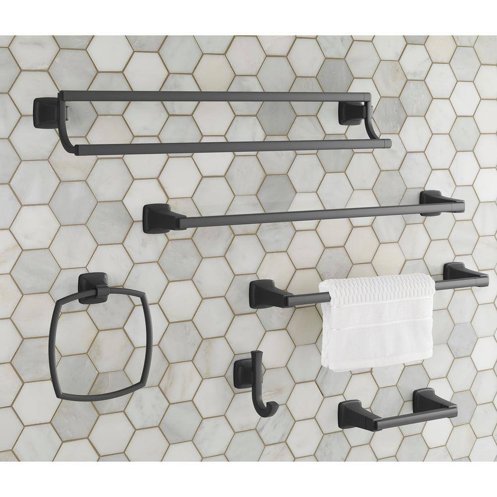 American Standard Townsend 24 in. Double Towel Bar in Matte Black 7353224.243