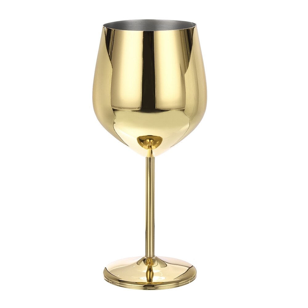 Unbreakable Stemmed Champagne Glasses  500ml/18 OZ Silver Champagne Flutes，Gold   Gold