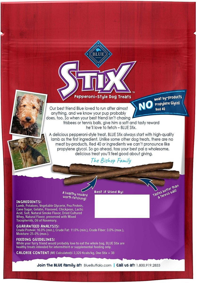 Blue Buffalo Blue Stix Lamb Recipe Pepperoni-Style Dog Treats