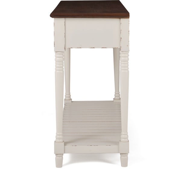 ClickDecor Baker Console Table， Antique White