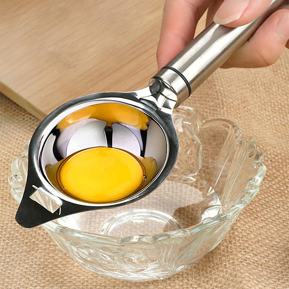 Egg Separator Food Grade Stainless Steel Egg Yolk White Filter Dishwasher Safe Egg White Divider Cooking Baker Tool Egg Extractor Silver Silver