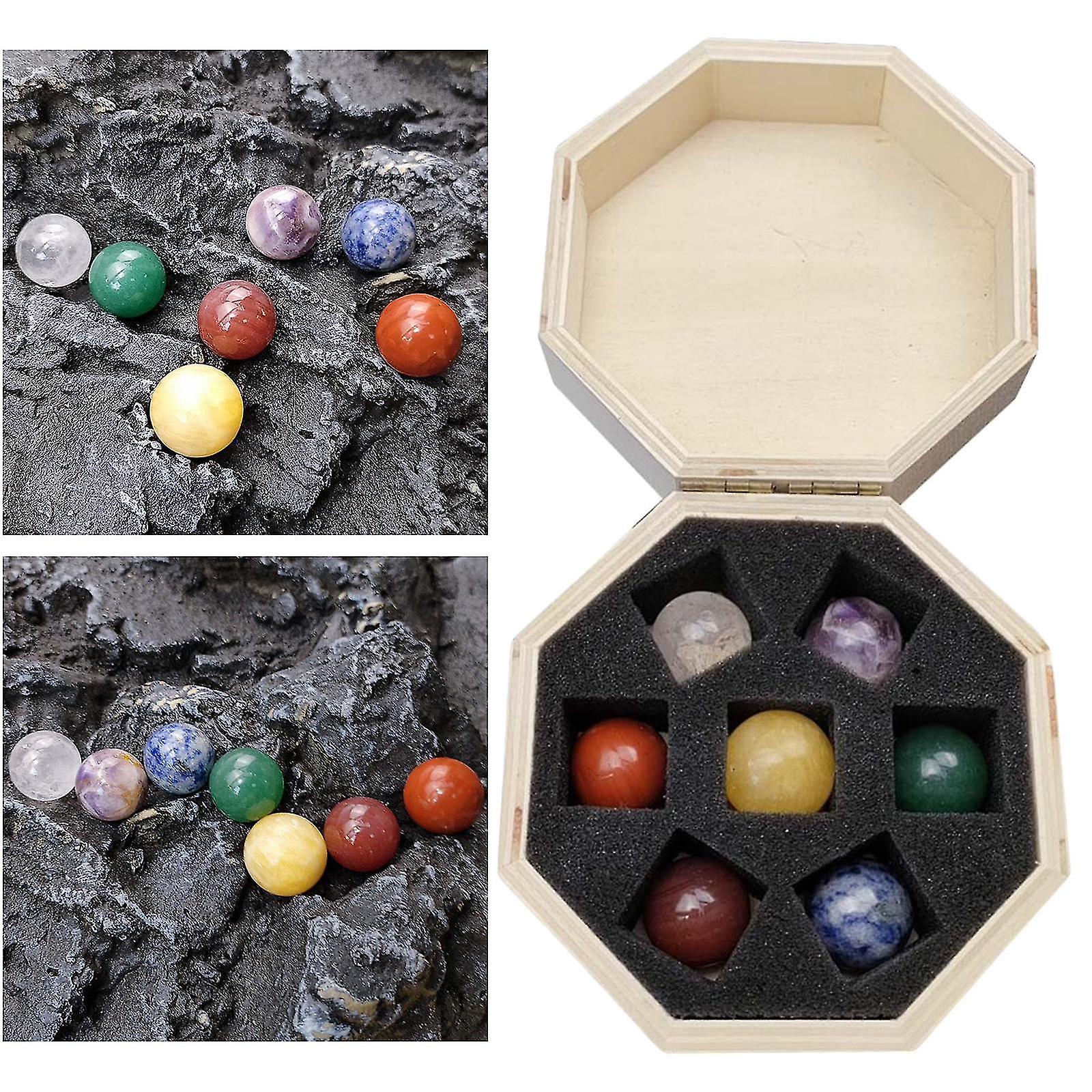 7pcs Crystal Energy Stones Gemstones With Storage Box Crystal Power Stone For Yoga - Irregularly