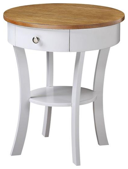 Convenience Concepts Classic Accents Schaffer End Table in White Wood Finish   Transitional   Side Tables And End Tables   by Homesquare  Houzz