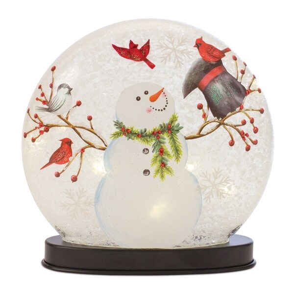 8 LED Lighted Snowman Christmas Glass Snow Globe