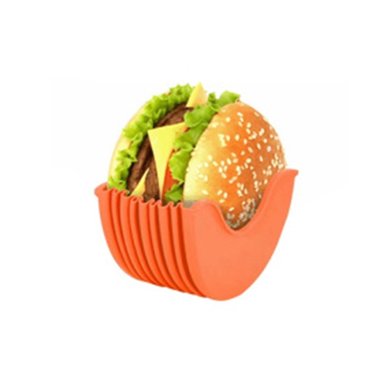 Burger Holders Reusable Anti-dirty Hands Silica Gel Sandwiches Holder Box Beef Press Patty Melt Hamburger Bun Shell Kitchen Tool