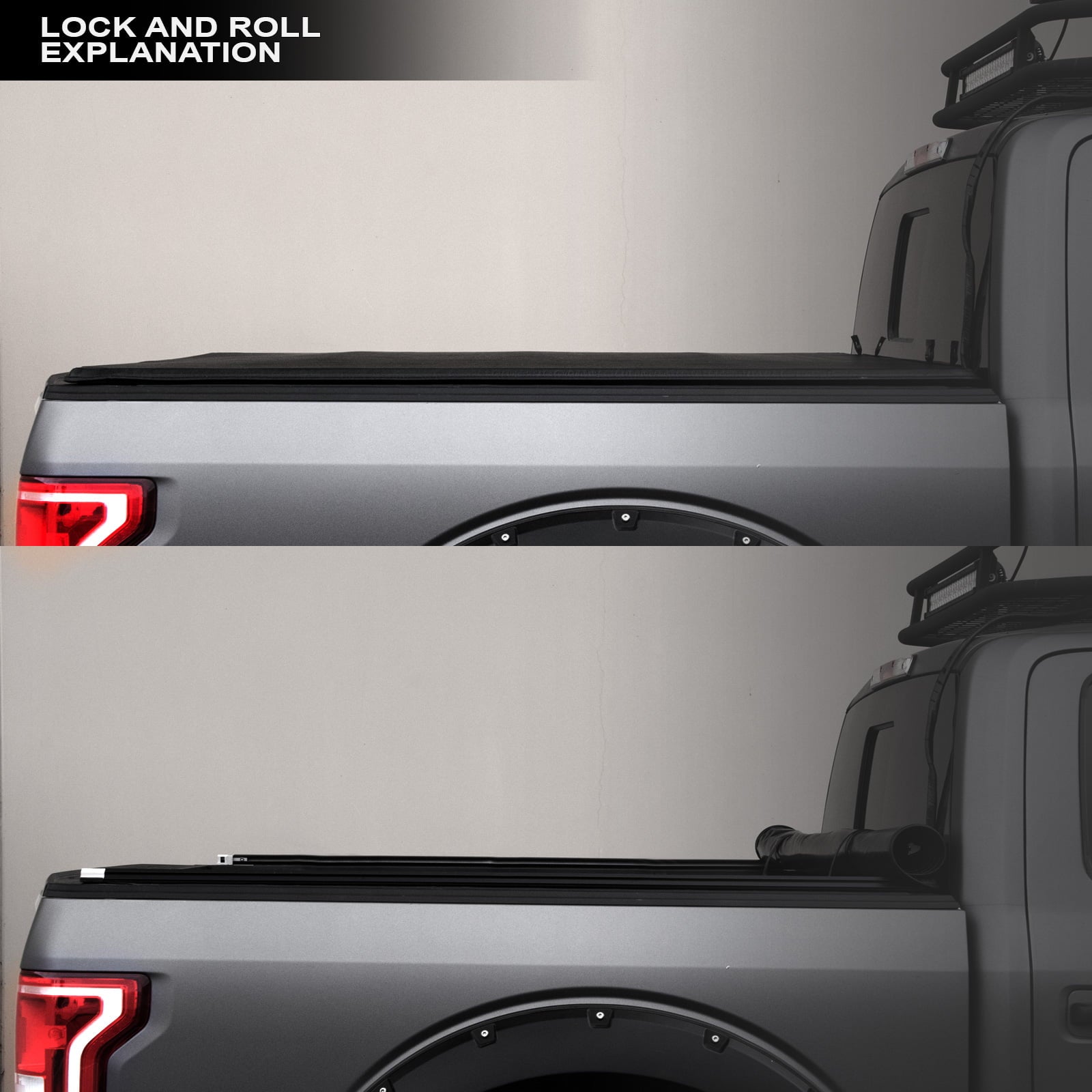 Stehlen 733469493303 Lock And Roll Up Tonneau Cover - Black For Nissan Titan / XD 2016-2022 6.5 Ft ( 78